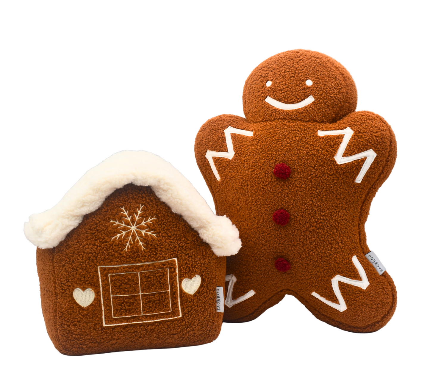 Cozy Teddy Gingerbread House Pillow