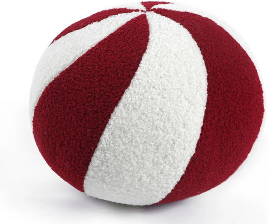 Cozy Teddy Peppermint Round Pillow