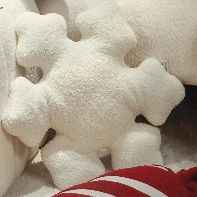 Cozy Teddy Snowflake Pillow