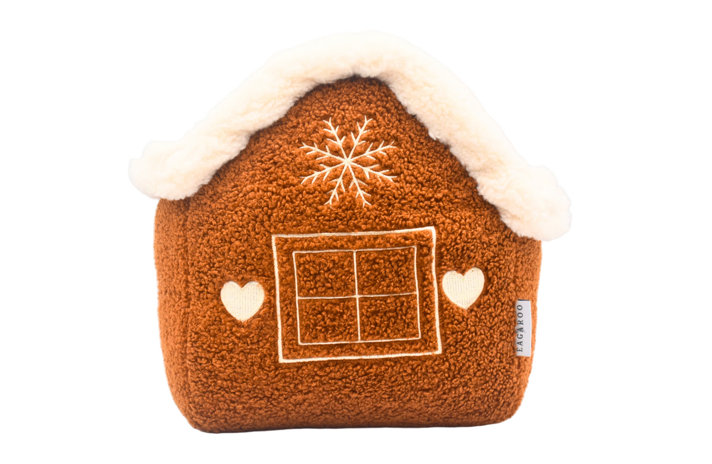 Cozy Teddy Gingerbread House Pillow