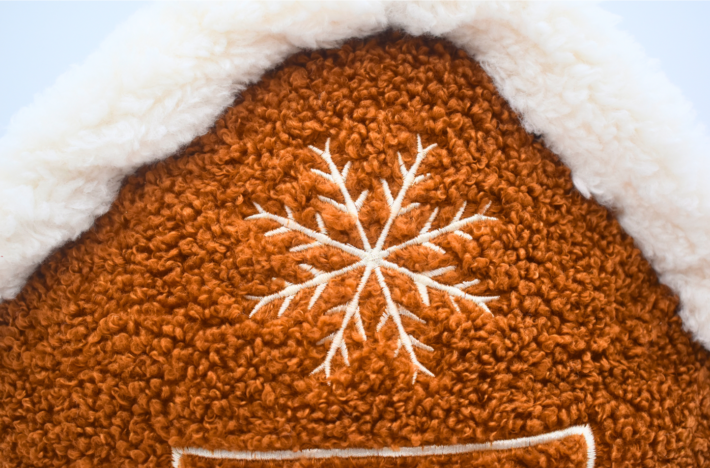 Cozy Teddy Gingerbread House Pillow