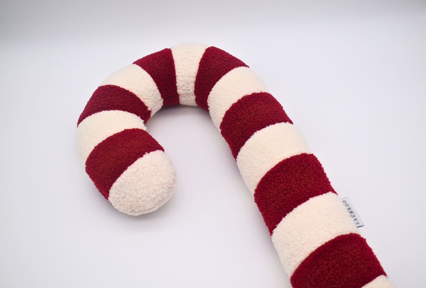Cozy Teddy Candy Cane Pillow