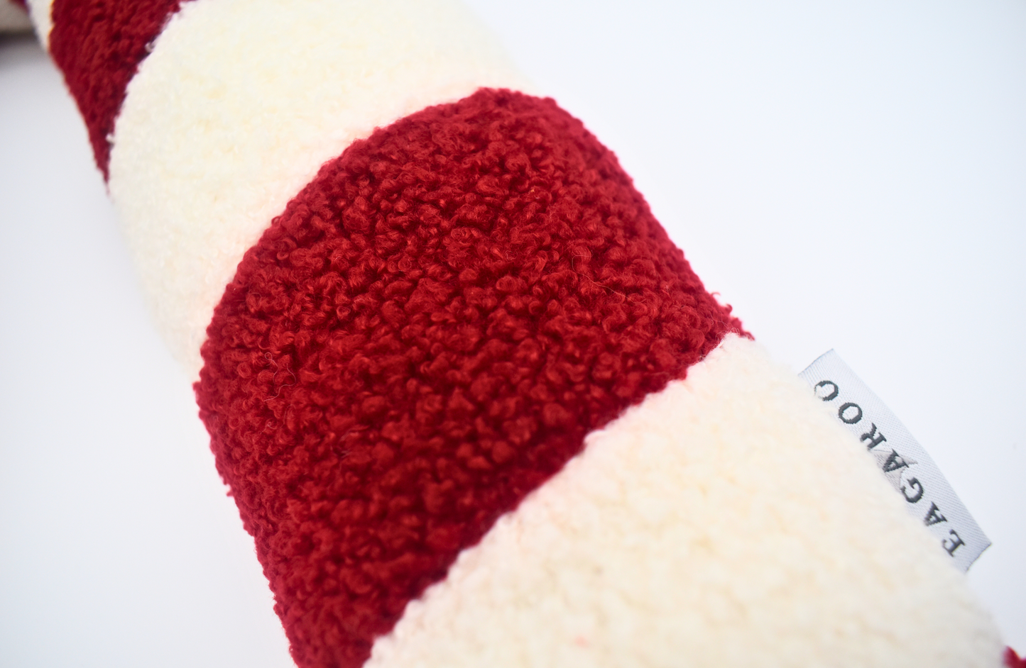 Cozy Teddy Candy Cane Pillow