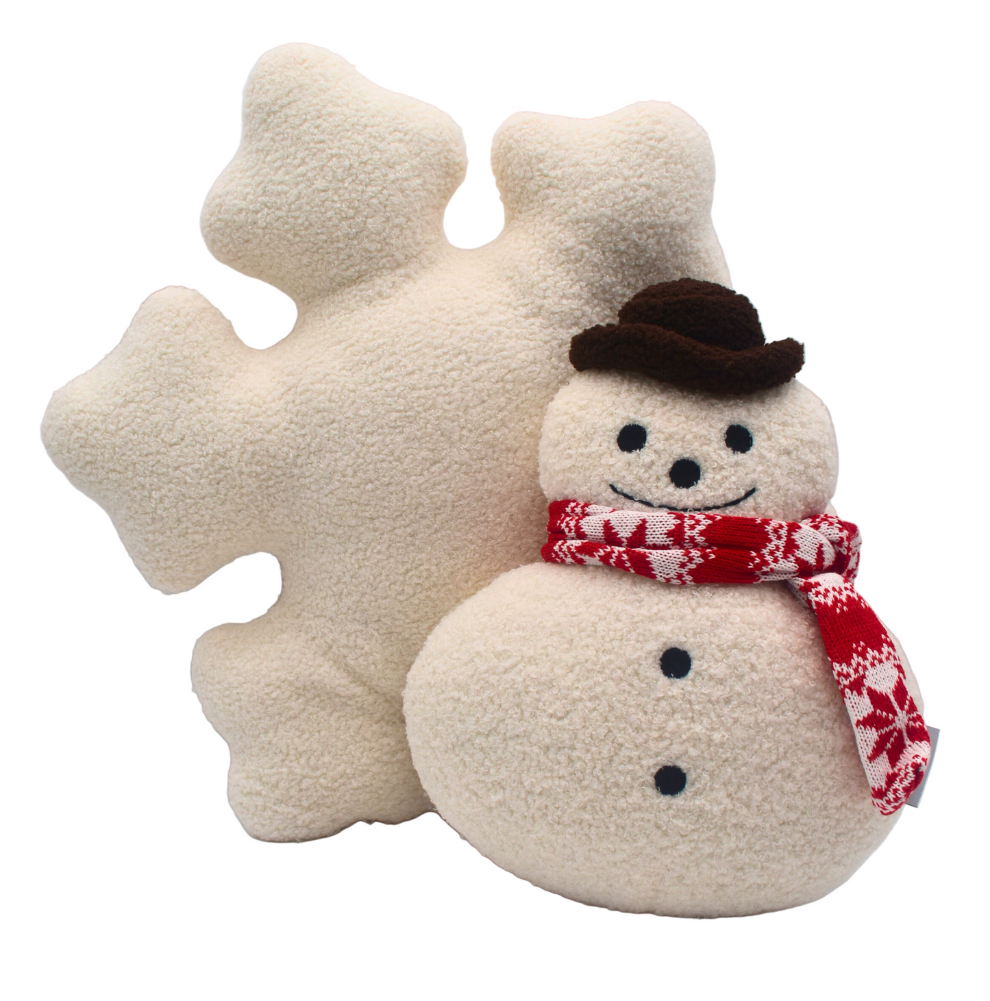 Cozy Teddy Snowflake Pillow