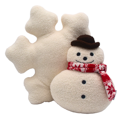 Cozy Teddy Snowflake Pillow