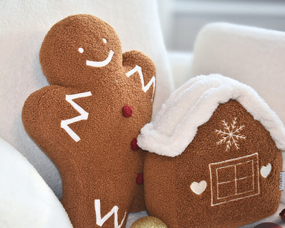 Cozy Teddy Gingerbread Cookie Pillow