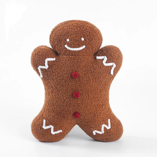Cozy Teddy Gingerbread Cookie Pillow